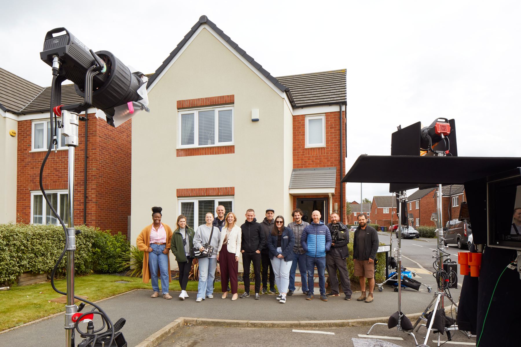Crew and cast on location, Endurance Doors
