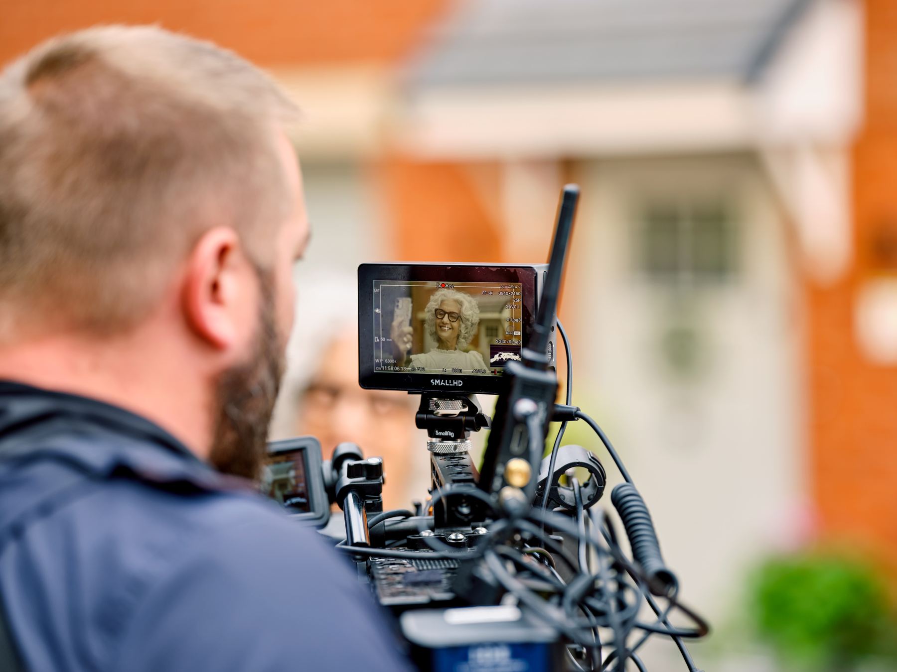 Monitor view of talent on set